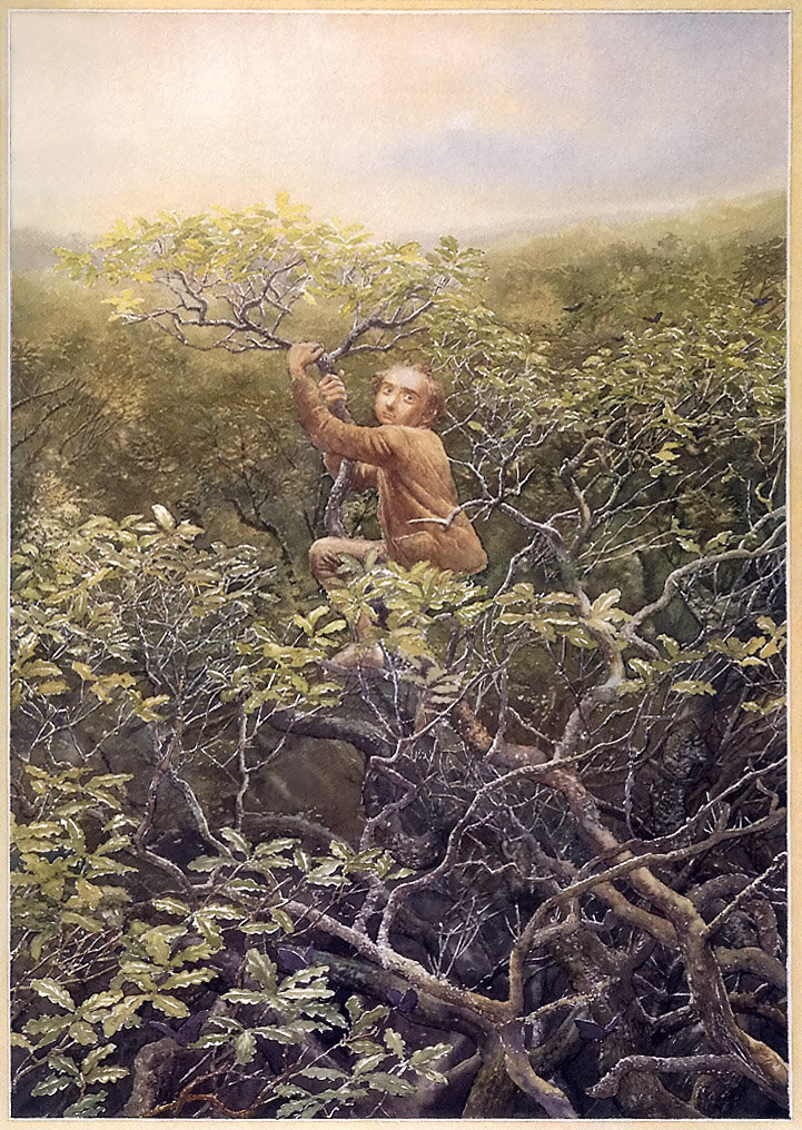 Бильбо на дереве художник Алан Ли.png