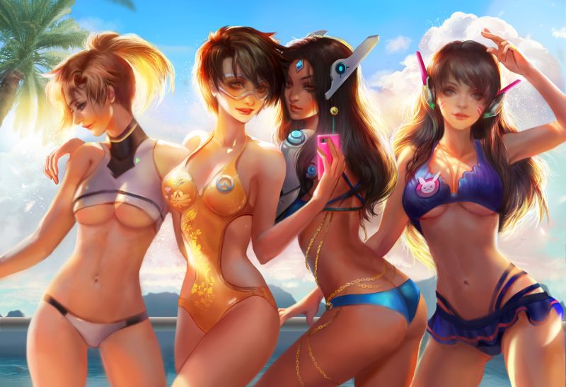 Героини Overwatch на пляже художник Fan Yang.jpeg