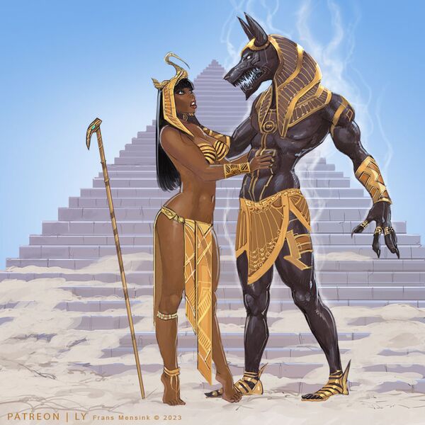 Файл:Египтянка и Анубис от Frans Mensink.jpg