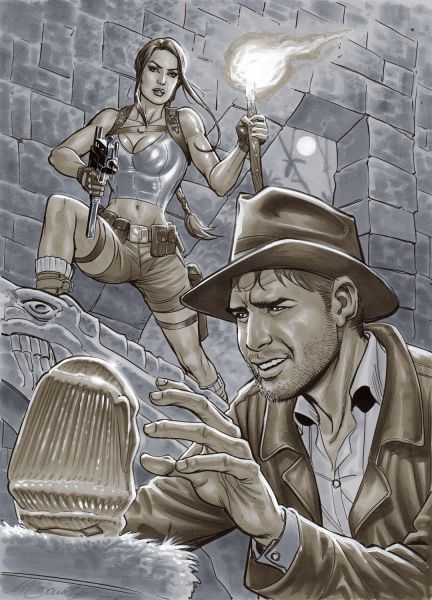 Файл:Индиана Джонс и Лара Крофт художник Marco Santucci.jpg