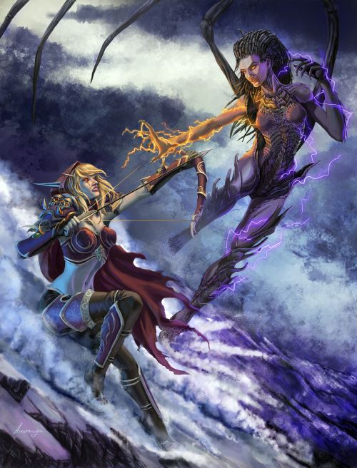 Керриган против Сильваны художник Альтеида.jpeg