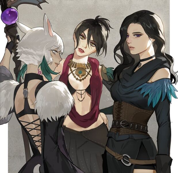 Файл:Y'shtola-Rhul Morrigan and Yennefer.jpeg