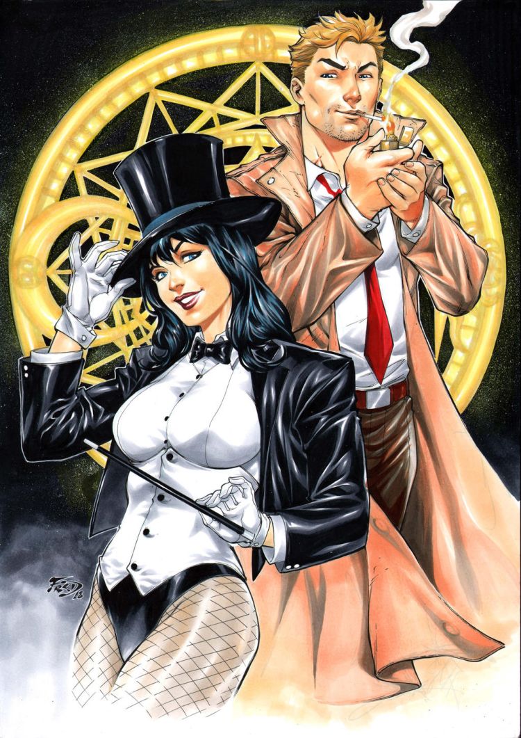 Zatanna and constantine by fredbenes.jpg